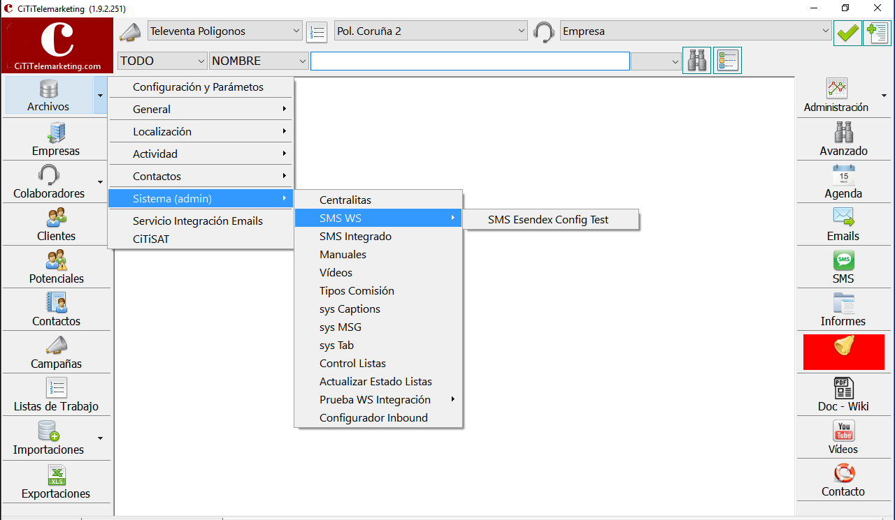 Configuración del proveedor SMS
