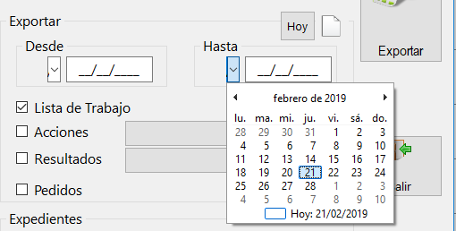 Fechas hasta