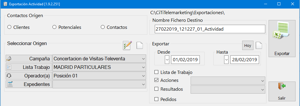 Filtros campaña y lista