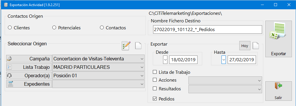 Filtro fechas pedidos