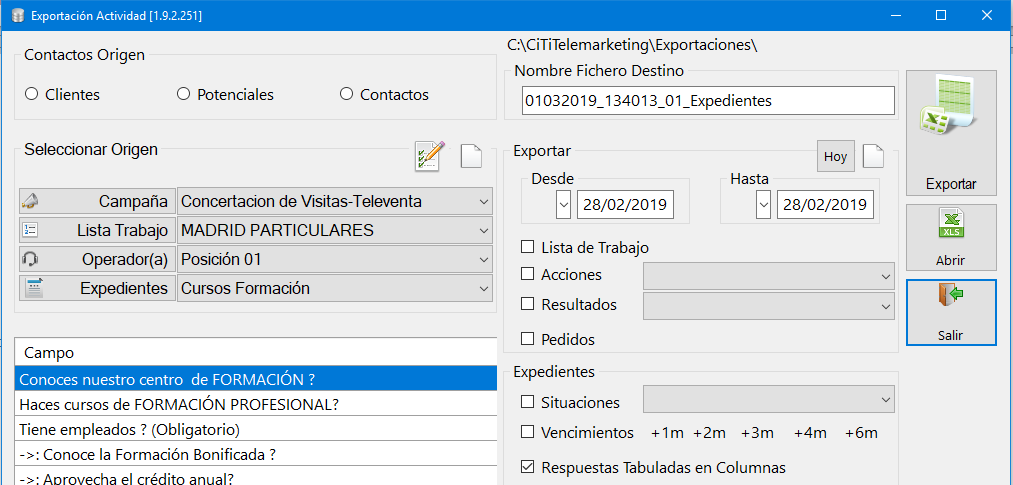 Abrir Excel respuestas tabuladas